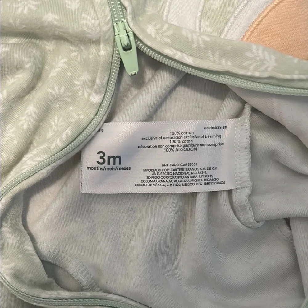 Carter's Mint and White One Piece with Swan Design